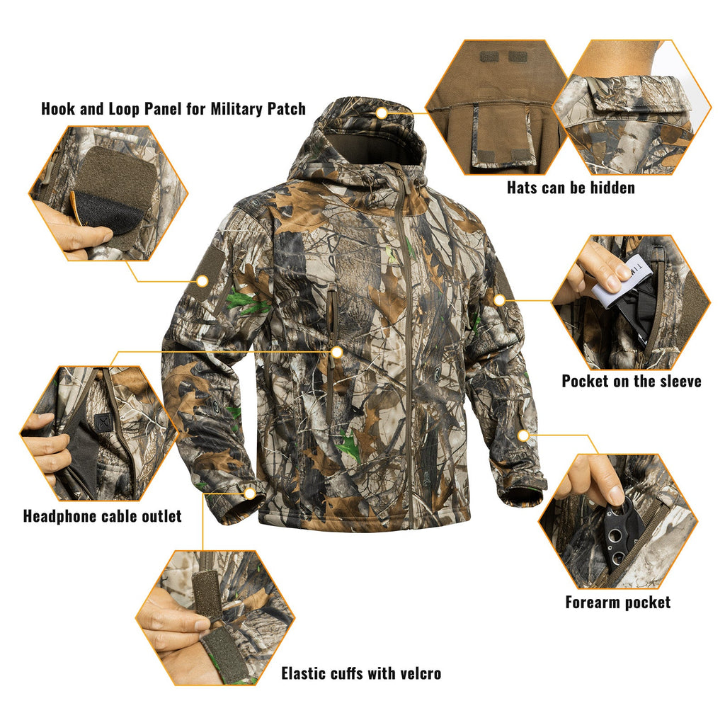 Quiet Hunting Clothes Suit Clothing Gear Camouflage Hoodie Jacket Pants