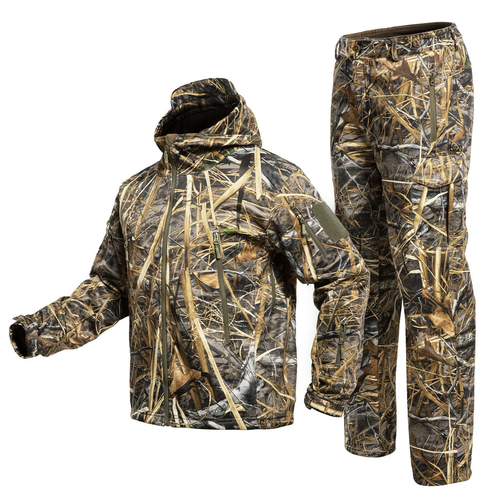 Quiet Hunting Clothes Suit Clothing Gear Camouflage Hoodie Jacket Pants