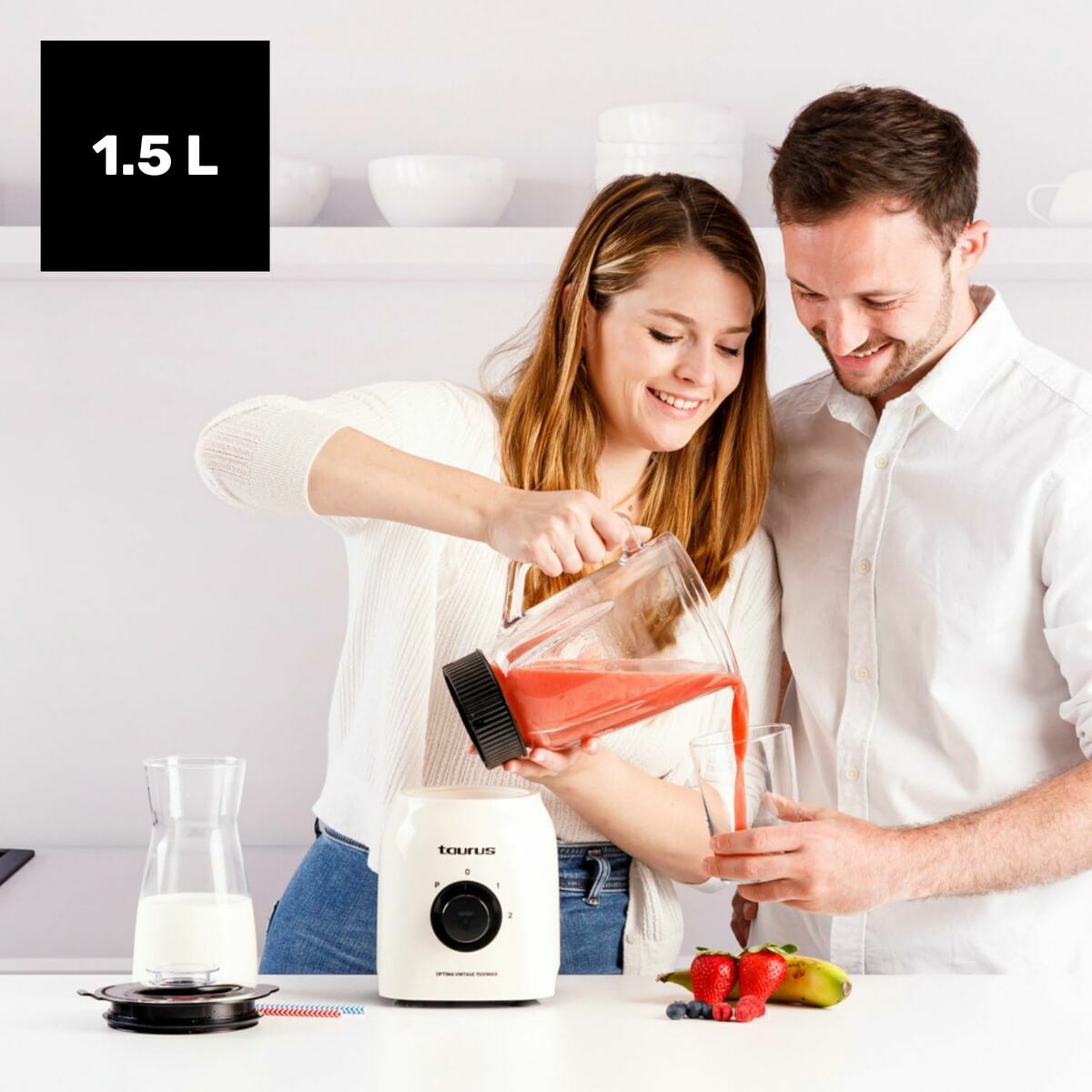 Cup Blender Taurus OPTIMA VINTAGE Cream 1,5 L