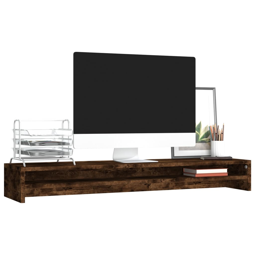 NNEVL Monitor Stand Smoked Oak 100x24x13 cm Engineered Wood