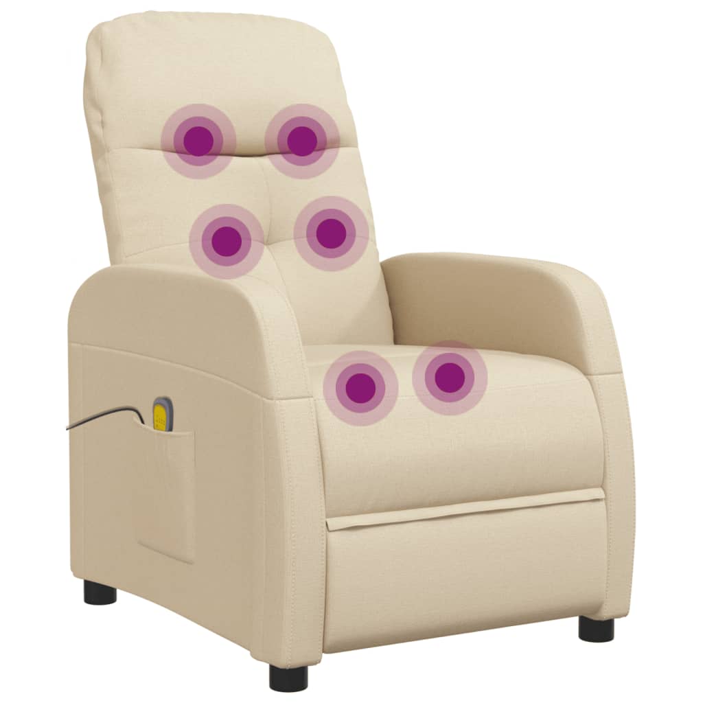 vidaXL Massage Chair Cream Fabric