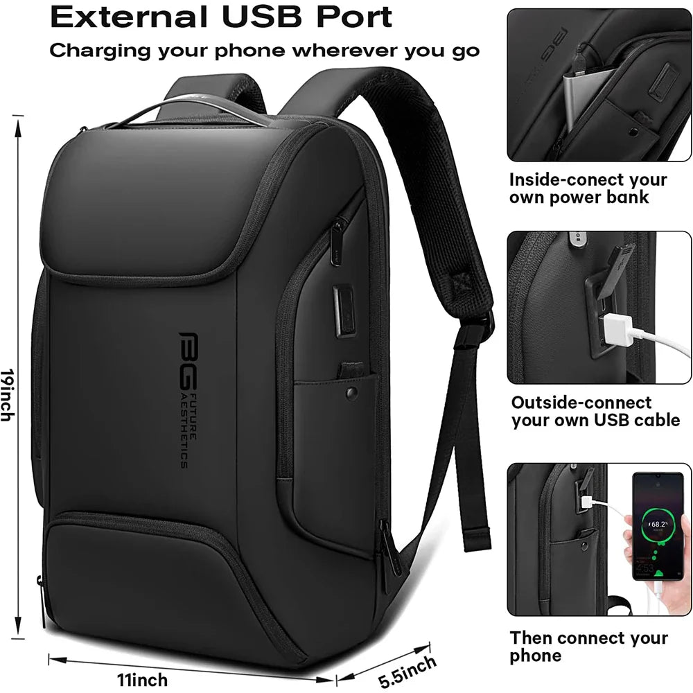 NNEOBA Business Smart Laptop Backpack Black-4