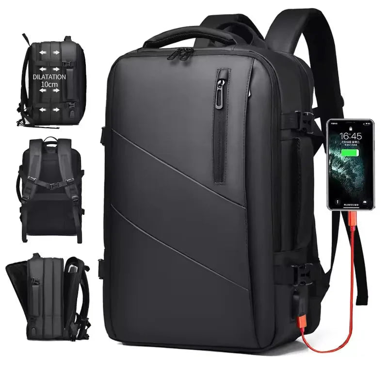 NNEOBA Laptop Backpack with USB Port Black-1
