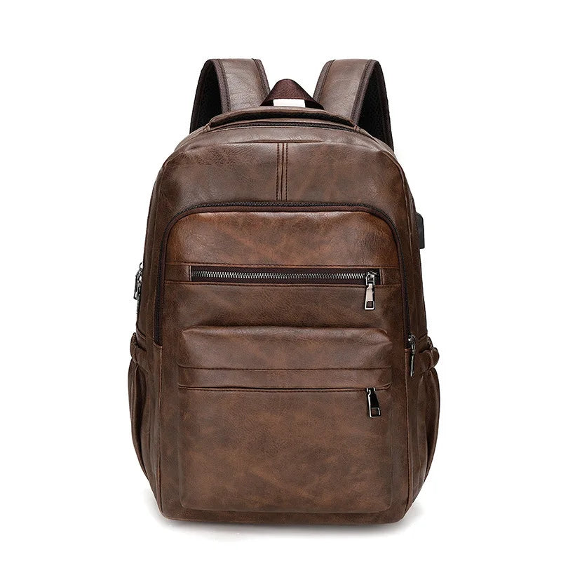 NNEOBA PU Leather Laptop Backpack Dark Brown-0