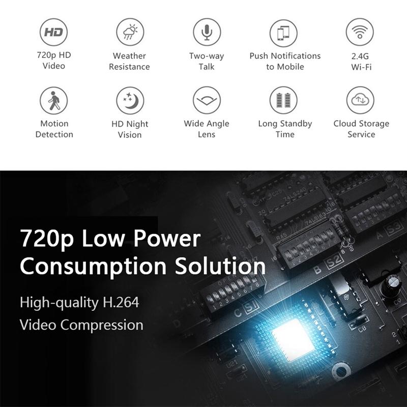 NNEDSZ Wireless Wifi Video Doorbell With Night Vision And Ai Recognition - 720P - 1800 Mah