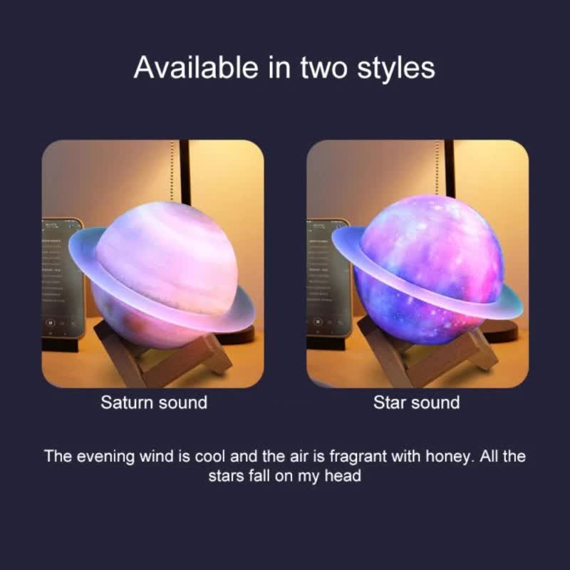 NNEDSZ Yellow 3D Saturn Ring Bluetooth Speaker with Adjustable LED Lights, HiFi Bass, USB Charging, and Immersive Sound for Home and Desktop Use