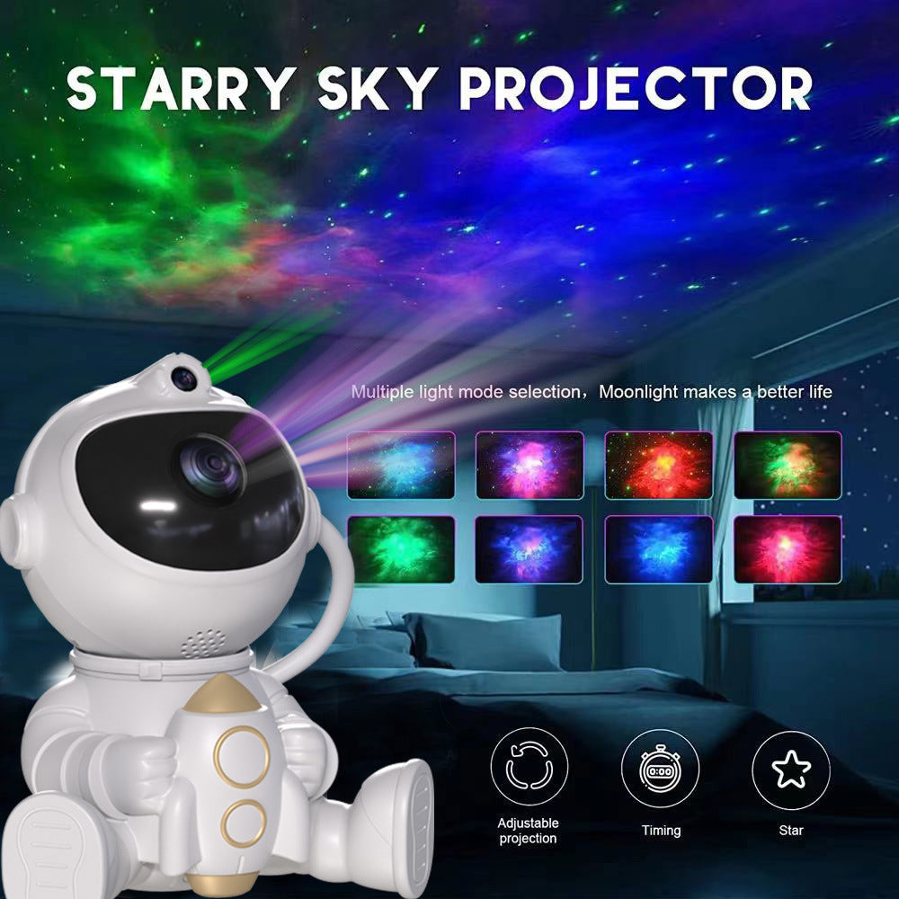 NNEDSZ Astronaut Galaxy Projector Night Light with Remote Control(Rocket)