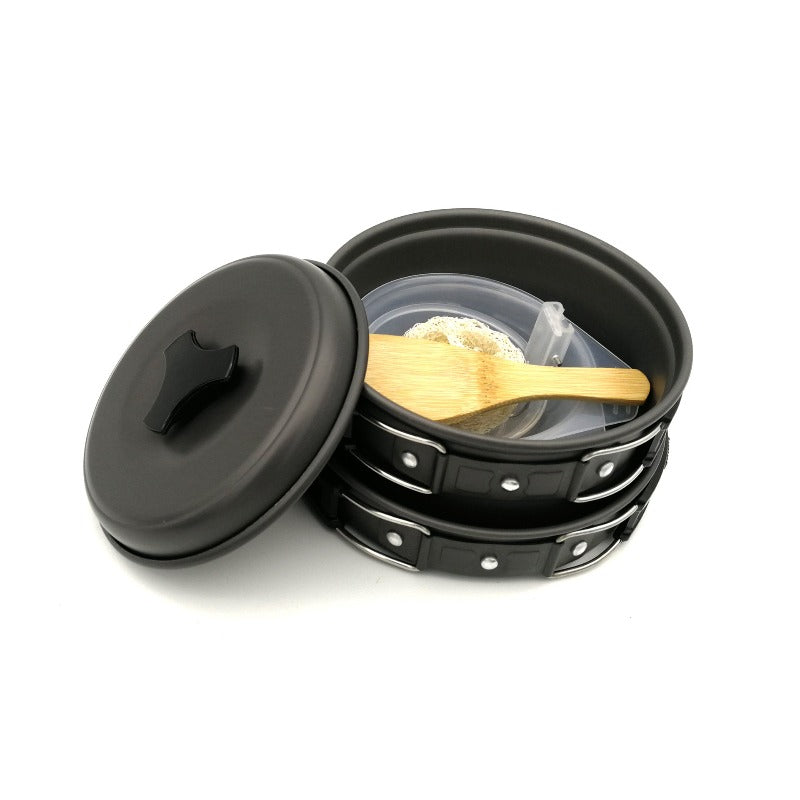 Wautton Camping Cookware Kit Pan and Pot for 1-2 person-3
