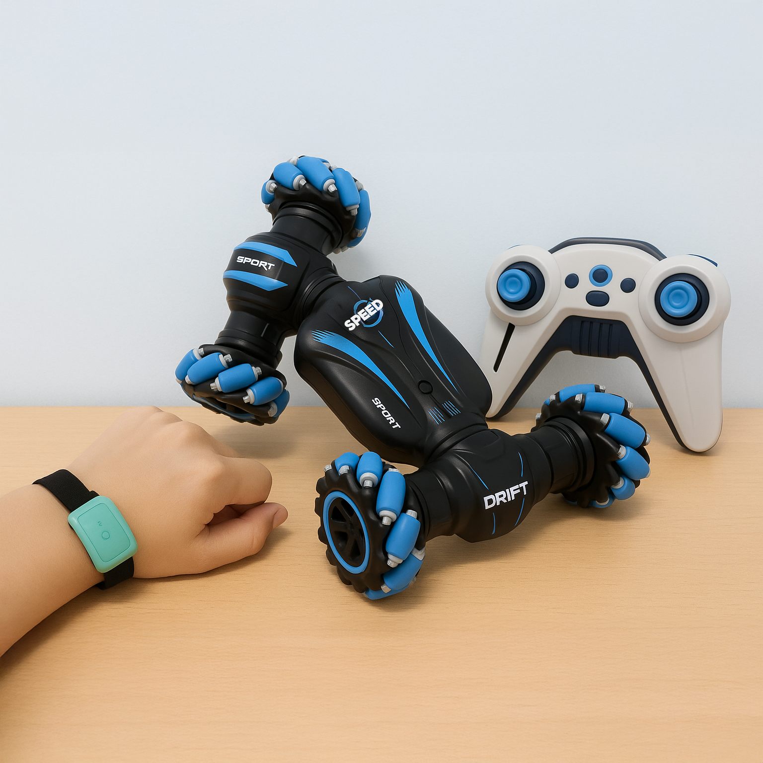 Lateral Drift Remote Control Stunt Car – 2.4GHz with Lighting Effects-0